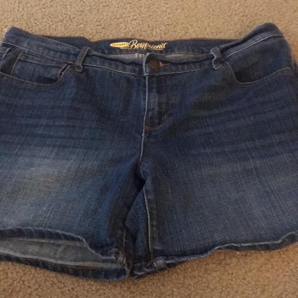 Blue jean old navy shorts.